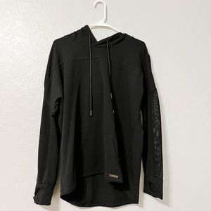 Nine West Black Mesh Sleeve Active Hoodie